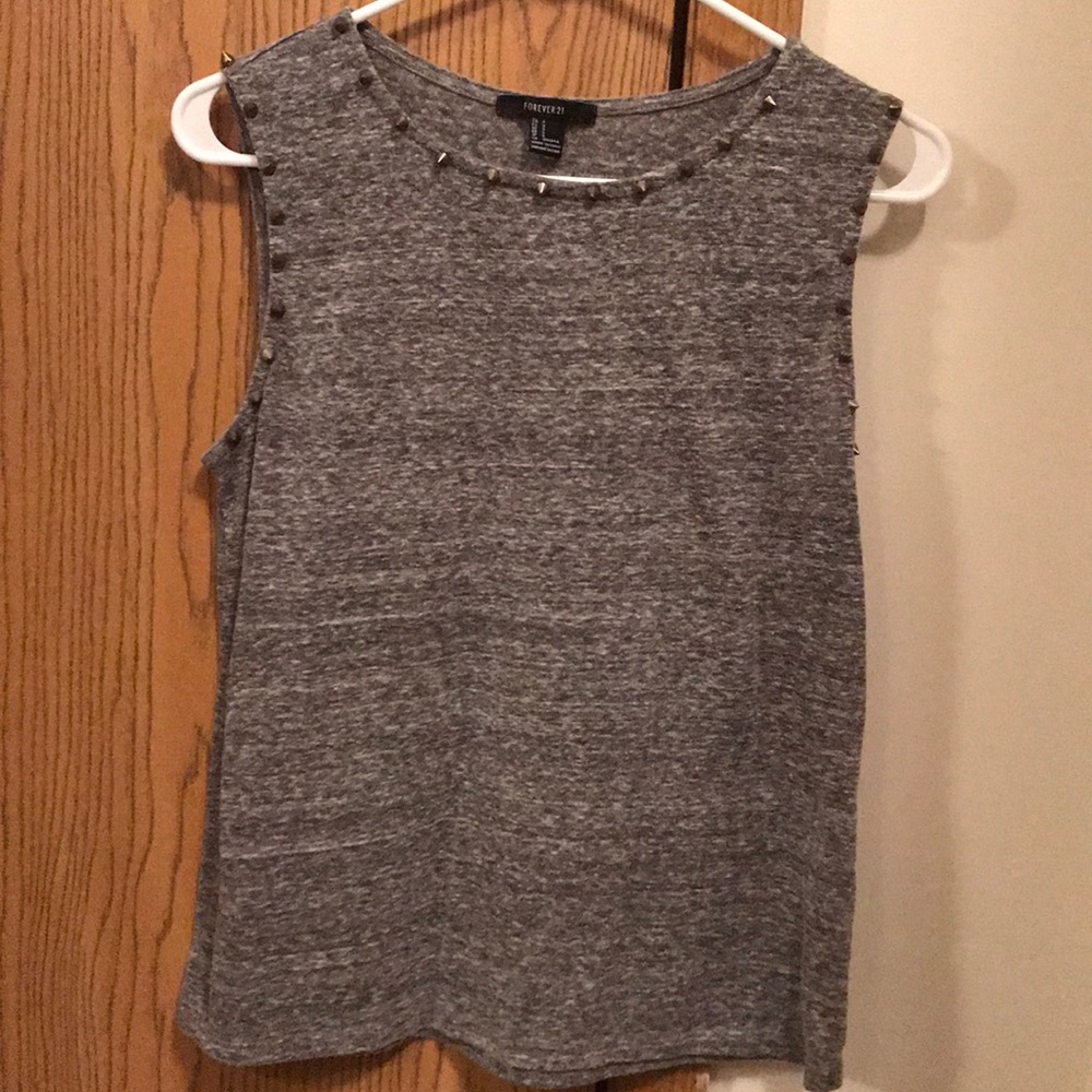 Heather gray spiked tank top